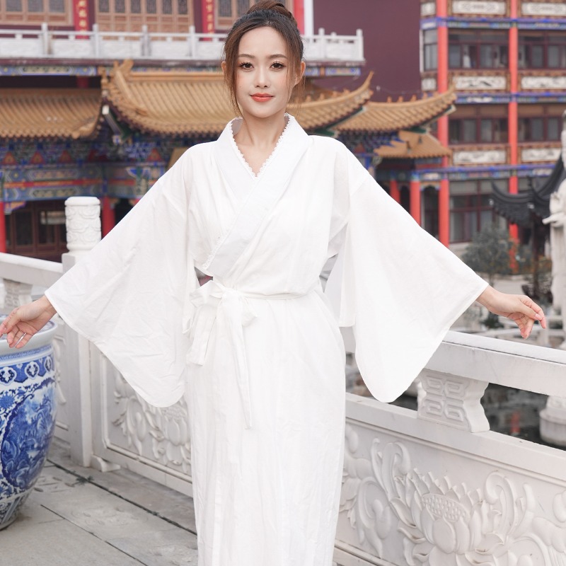 Kimono Yukata Cotton - Japanese Traditional Kimono Women White Yukata