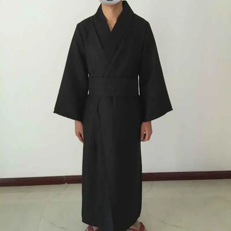 Men Classic Black Kimono Robe  - Kimono Yukata Cotton 评论和价格