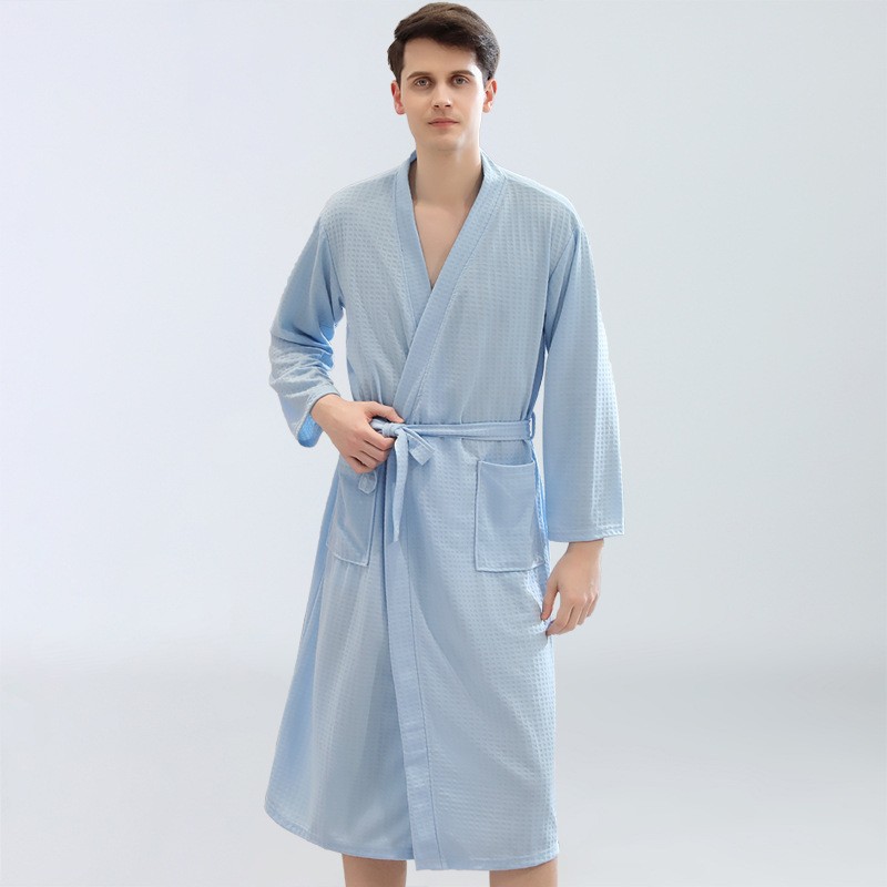 Men's Waffle Bathrobes Sauna C - Kimono Yukata Cotton 评论和价格