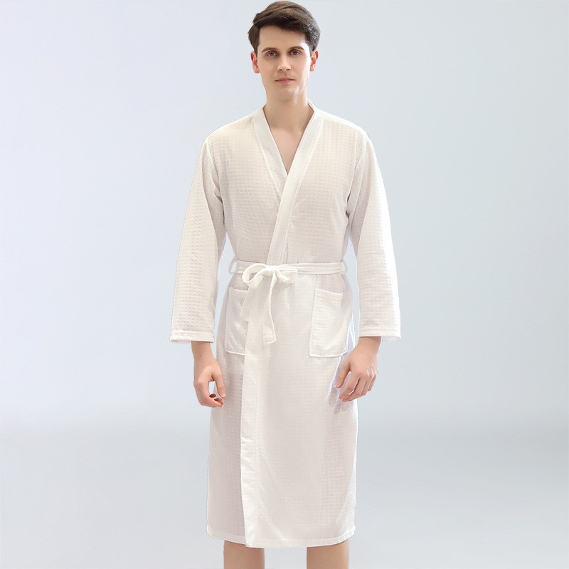 Men's Waffle Bathrobes Sauna C - Kimono Yukata Cotton 评论和价格