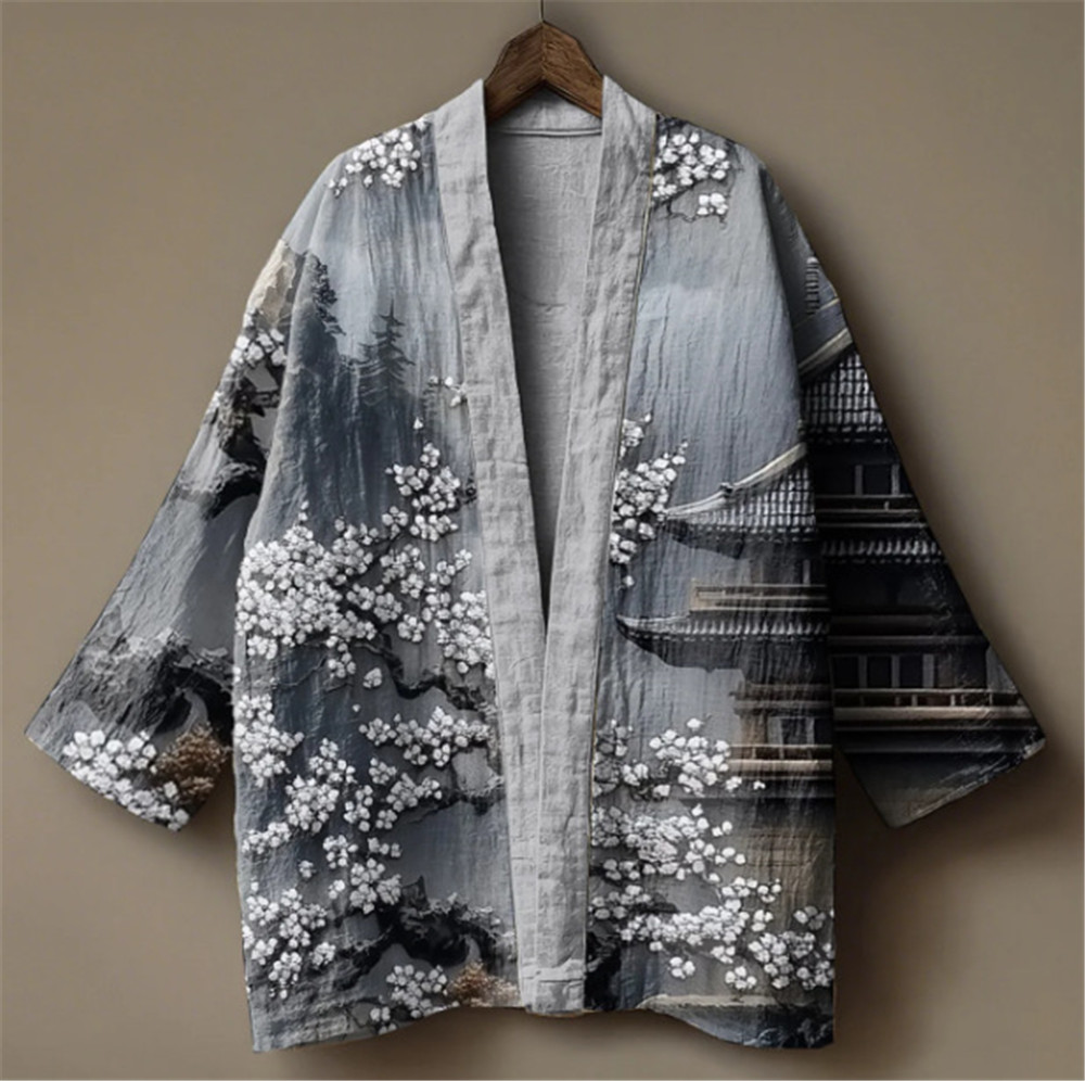 Japanese Crane Print Kimono fo - Kimono Yukata Cotton 评论和价格