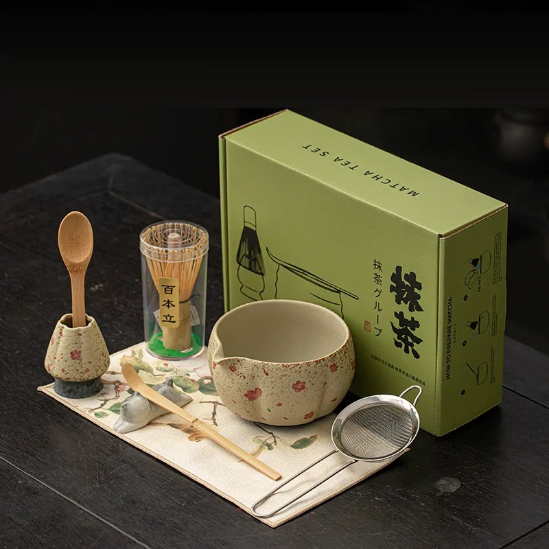 8PCS Japanese Flint red Matcha - Matcha Bowl Chawan 评论和价格